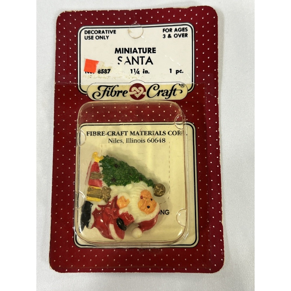 Vintage Fibre-Craft Miniature Santa Claus 1.25 Inch Christmas Figurine 8587 NEW